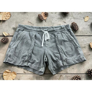 Women's James Perse Grayish Distressed Shorts Sz 1 Drawstring Waist Pockets